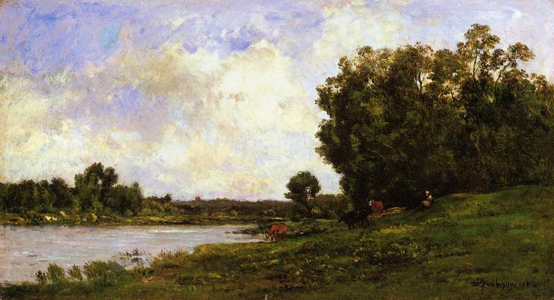 Cattle on the Bank of a River